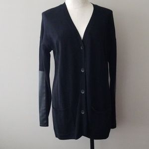 PROJECT J faux-leather trim cardigan